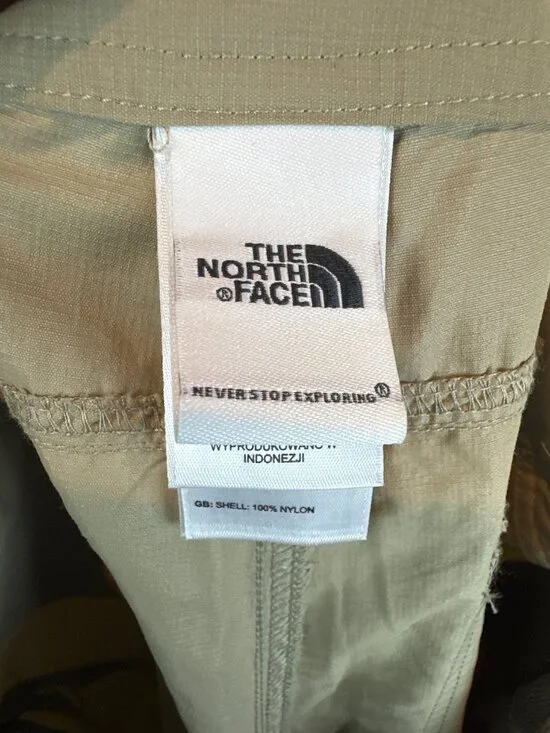 The North Face Convertible Hiking Pants Womens US 8 Khaki Zip Off Nylon Camping - Picture 2 of 12